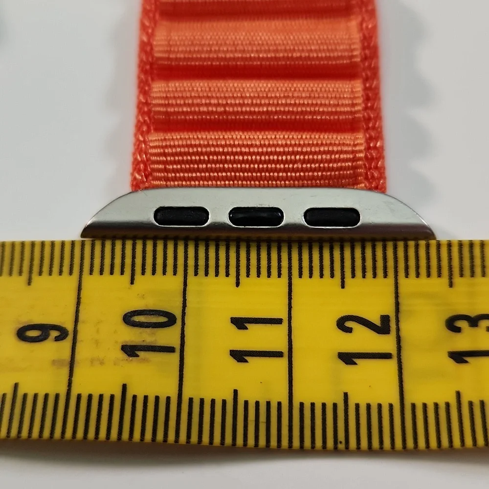 44mm lug Apple Compatible cloth hook watch bands: 1 BLACK, 1 ORANGE